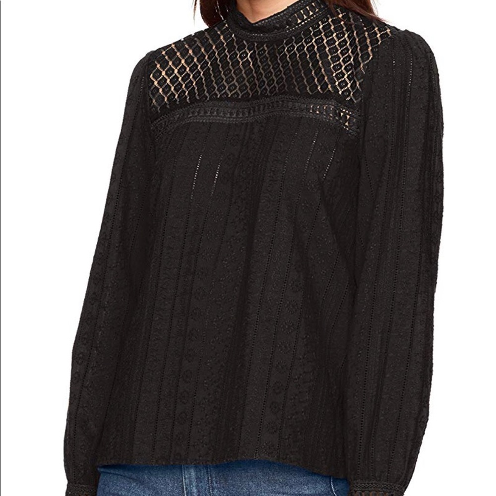 Kensie Women’s Black Cotton Embroidered Top